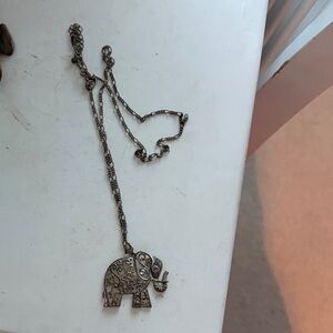 Silver Elephant Pendant Necklace